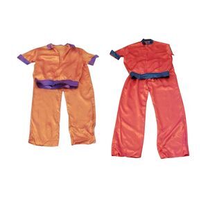 Set of 2 Vintage 1982 Handmade Orange & Purple Costume Sets Kids Pajamas Retro